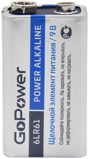 

Батарейка GoPower 6LR61 BL1 Alkaline 00-00017863 Крона 9V, 6LR61 BL1 Alkaline