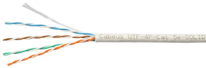 Cabeus UTP-4P-Cat.5e-SOLID-LSZH-GY-LIGHT-100