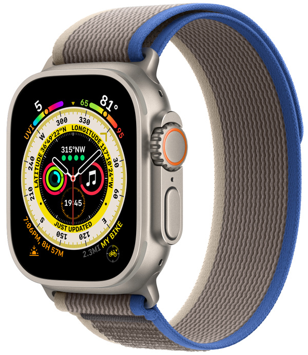

Часы Apple Watch Ultra 49mm S/M Titan Case/BlueGray Trail Loop, Watch Ultra 49mm