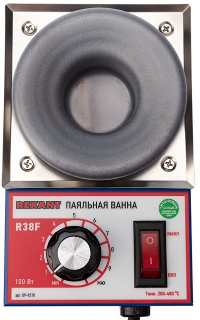 

Паяльная ванна Rexant 09-9210 модель R38F, 100 Вт, ø 38 мм, 200-480 °C, бессвинцовая, 09-9210