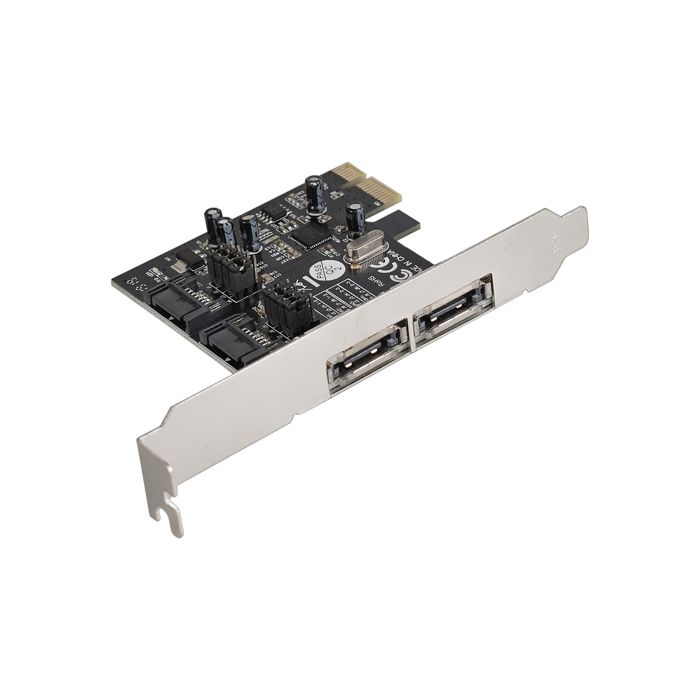 Контроллер Exegate EXE-501 EX283707RUS PCI-E 2.0, SATA3 6Gb/s, 2 int+2 ext (OEM) цена и фото
