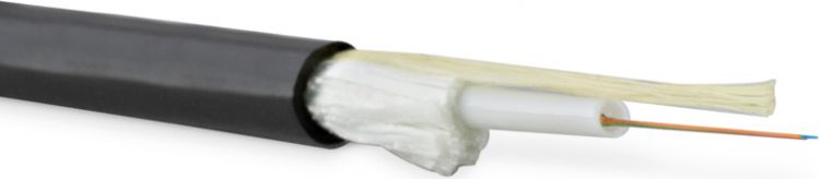 цена Кабель волоконно-оптический 50/125, 8 волокон Hyperline FO-ST-OUT-50-8-PE-BK армированный стекловолокном, волокна в оптическом модуле с гидрофобным ге