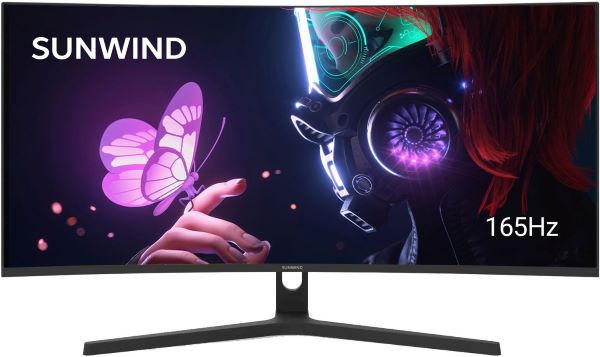 

Монитор 34" SUNWIND SM-34QV401 SM34VG01 черный VA LED 6ms 21:9 HDMI матовая 300cd 178гр/178гр 3440x1440 165Hz G-Sync DP WQ, SM-34QV401