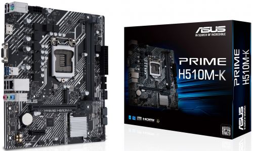 Материнская плата mATX ASUS PRIME H510M-K (LGA1200, H510, 2*DDR4(3200), 4*SATA 6G, M.2, 2*PCIE, 7.1C