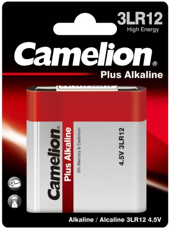 

Батарейка Camelion 3LR12-BP1 Alkaline 3LR12, 4,5 В, 3000 мА.ч, 1 шт в упаковке (1656), 3LR12-BP1