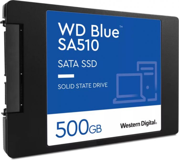 Накопитель SSD 2.5'' Western Digital WDS500G3B0A WD Blue 500GB SATA 6Gb/s 3D TLC 560/510MB/s IOPS 90K/82K TBW 200 DWPD 0.2