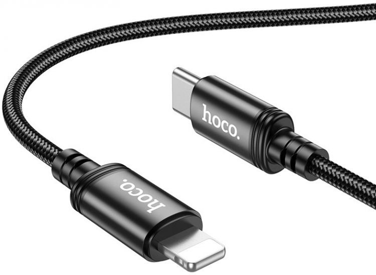 

Кабель интерфейсный Hoco X89 WIND IP USB Type-C (m)-Lightning (m) 1м черный коробка (2002070), X89 WIND IP