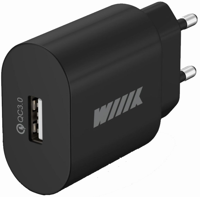 Зарядное устройство сетевое Wiiix UNN-4-1-01-QC 3A QC универсальное черный