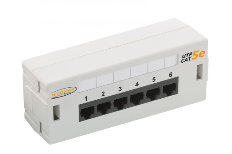 

Патч-панель NIKOMAX NMC-WP06UD2-GY настенная, Cat 5e, 6 портов RJ45 (8p8c), неэкранированная, Dual IDC (110/KRONE), NMC-WP06UD2-GY