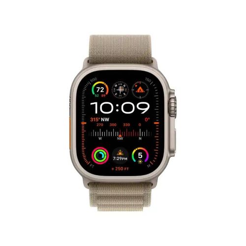 

Часы Apple Watch Ultra 2 49mm MREY3LL/A Titanium Case with Olive Alpine Loop-Medium, Watch Ultra 2 49mm