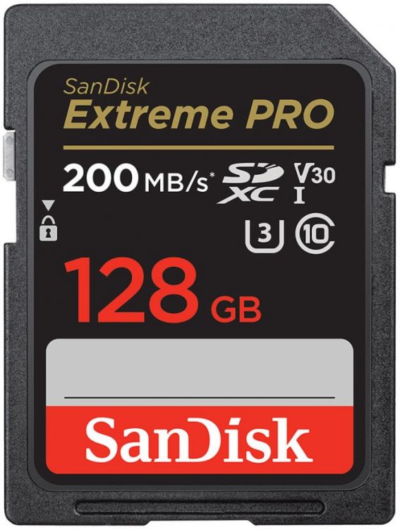 

Карта памяти SDXC 128GB SanDisk SDSDXXD-128G-GN4IN Extreme Pro SDXC - 200MB/s UHS-I V30 U3, SDSDXXD-128G-GN4IN