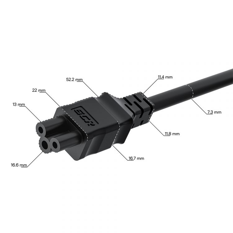 

Кабель питания Greenconnect GCR-55919 0.5m, С14 - С5, черный, 3*0,75mm, GCR-55919