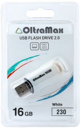 Накопитель USB 2.0 16GB OltraMax OM-16GB-230-White
