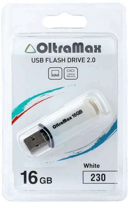 

Накопитель USB 2.0 16GB OltraMax OM-16GB-230-White 230, белый, OM-16GB-230-White