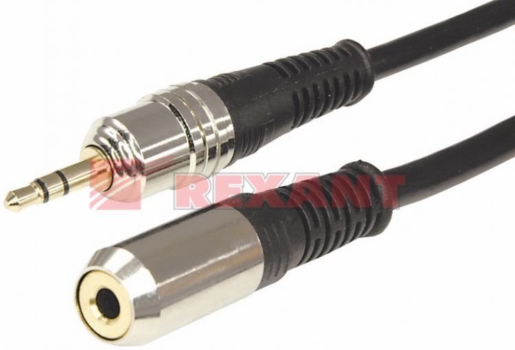 

Кабель Rexant 17-4026 3.5 Stereo Plug - 3.5 Stereo Jack, 5м (GOLD), металл, 17-4026