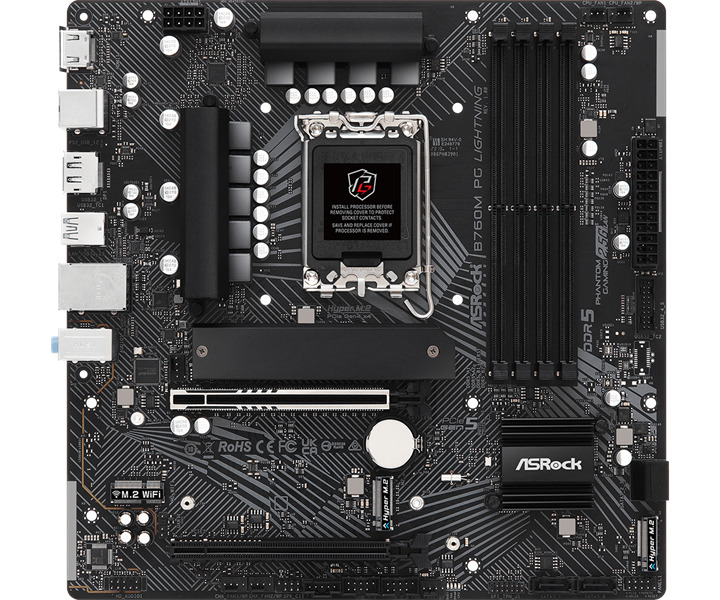 

Материнская плата mATX ASRock B760M PG LIGHTNING (LGA1700, B760, 4*DDR5 (7200), 4*SATA 6G RAID, 3*M.2, 2*PCIE, 2.5Glan, HDMI, DP, USB Type-C, 3*USB 3., B760M PG LIGHTNING