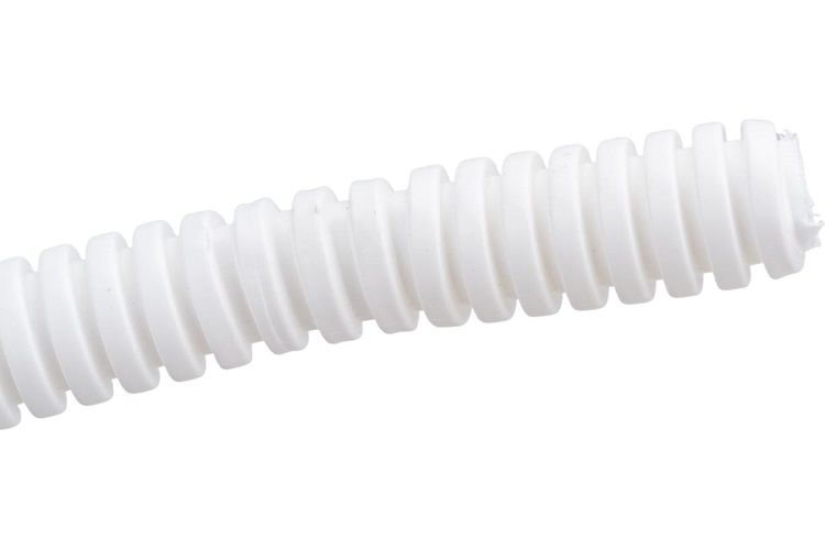 Труба гофрированная лёгкая Ecoplast 60150HFR-W ПП-FR, с зондом, без галогена, ПЛЛ диам. 50мм ПВ-0 (15м) цвет белый