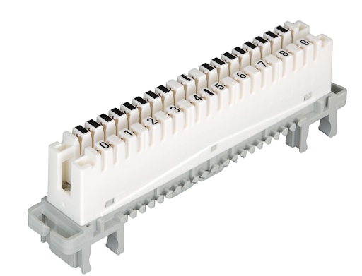 Плинт NIKOMAX NMC-PL10-DU-10 размыкаемый 10 пар, маркировка 0, 1, ... 9, крепление под круглые направляющие и кронштейн, 10шт