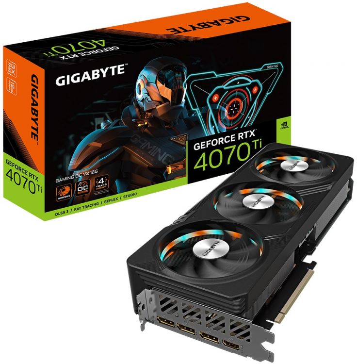 

Видеокарта PCI-E GIGABYTE GeForce RTX 4070 Ti GAMING V2 (GV-N407TGAMINGV2-12GD) 12GB GDDR6X 192bit 5nm 2610/21000MHz 3xDP HDMI RTL, GeForce RTX 4070 Ti GAMING V2 (GV-N407TGAMINGV2-12GD)