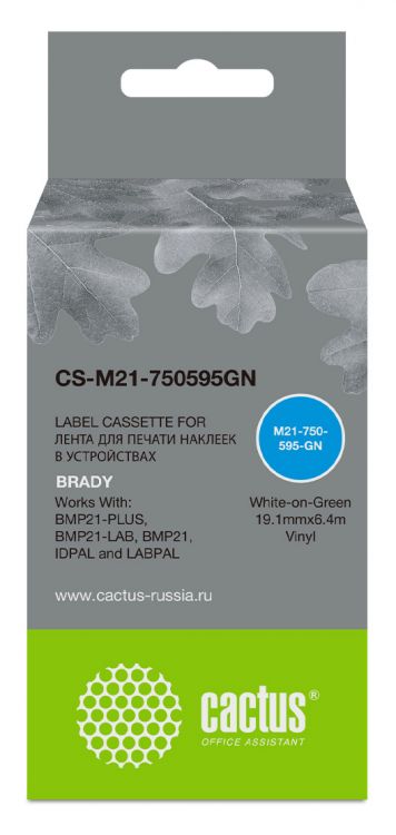 

Картридж Cactus CS-M21-750595GN белый для Brady BMP21-PLUS, BMP21-LAB, CS-M21-750595GN