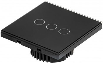 Выключатель Sibling Powerlite-WS3В0 (чёрный) без 0 3 кнопочный