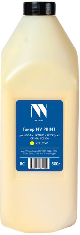 

Тонер NVP NV-HP1025-TYPE1-500gY CP1025/M175 (CE312A, CC532A) (500г) Yellow для HP Color LaserJet CP1012, 1020, 1025, 2020, 2025, 2320, M175, M275 Type, NV-HP1025-TYPE1-500gY