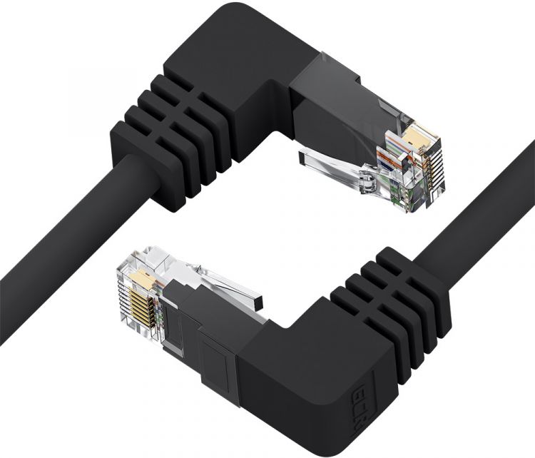 

Кабель патч-корд U/UTP 5e кат. 7.5м Greenconnect GCR-53950 прямой, черный, верхний/верхний угол, литой, ethernet high speed, RJ45, T568B, GCR-53950