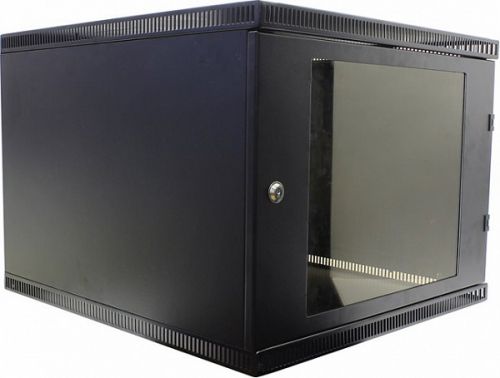 Шкаф настенный 19, 9U NT WALLBOX LIGHT 9-66 B 176969 черный, 600*650, дверь стекло-металл