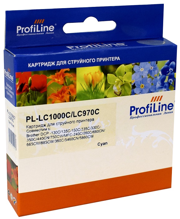 

Картридж ProfiLine PL_LC1000C/LC970BC_C струйный для принтеров Brother MFC-J200/DCP-130C/DCP-330C/DCP-350C/MFC-240C/MFC-885CW с чернилами на водной ос, PL_LC1000C/LC970BC_C