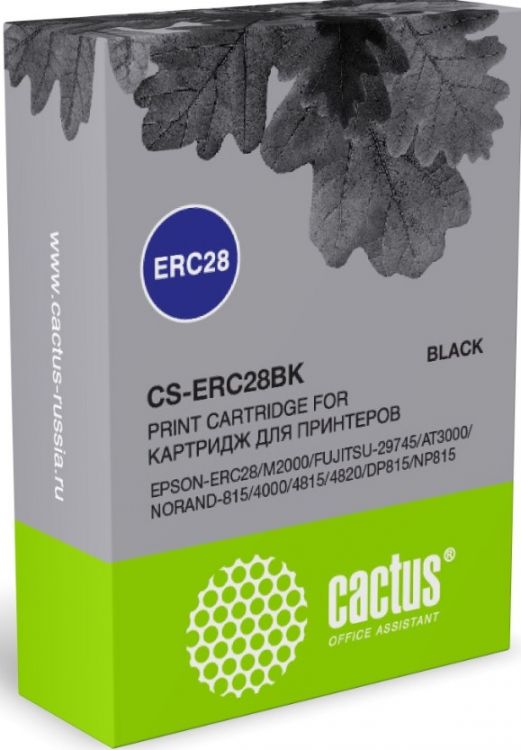 Картридж ленточный Cactus ERC28 черный для Epson ERC28/M2000/FUJITSU-29745/AT3000/NORAND-815/4000/4815/4820/DP815/NP815 CS-ERC28BK - фото 1