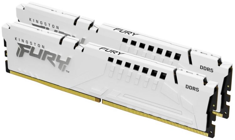 Модуль памяти DDR5 32GB (2*16GB) Kingston FURY KF560C40BWK2-32 Beast White XMP PC5-48000 6000MHz CL4, цвет белый - фото 1