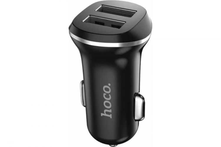 Зарядное устройство автомобильное Hoco Z1 6957531035909 2*USB, черный силиконовый чехол на vivo z1 косатки для виво з1и