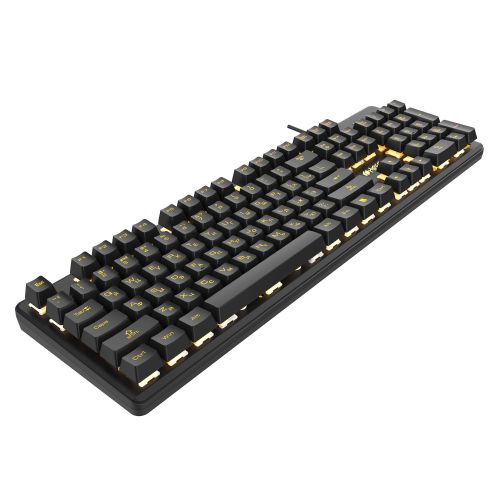 Клавиатура HIPER GK-4 CRUSADER чёрная, игровая, Slim, USB, Xianghu Blue switches, янтарная подсветка, влагозащита - фото 3