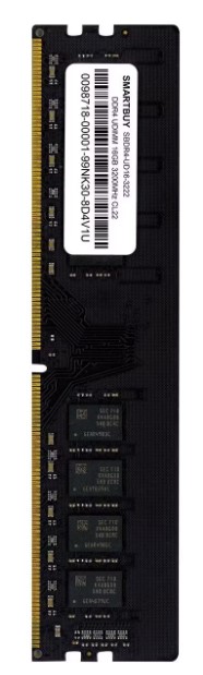 

Модуль памяти DDR4 16GB SmartBuy SBDR4-UD16-3222 PC4-25600, 3200MHz CL22 1.2V, SBDR4-UD16-3222