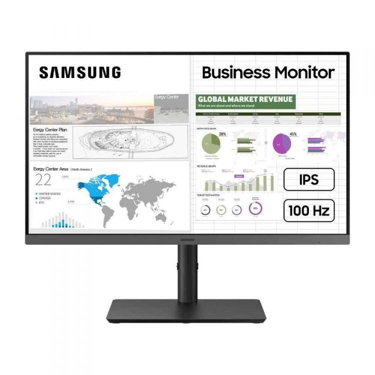 

Монитор 24" Samsung Essential S4 S43GC IPS, 1920x1080, 16:9, 250 кд/м², 1000:1, 4ms, 178°/178°, 100Hz, HDMI, DP, HAS, Pivot, black, Essential S4 S43GC