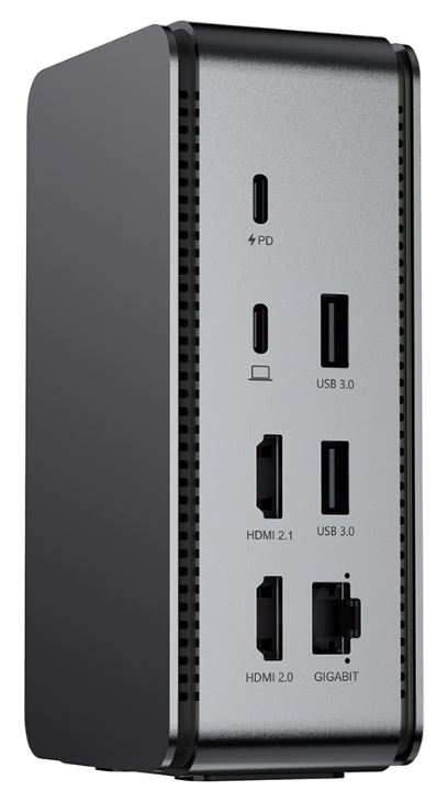 

Док-станция для ноутбука Lyambda LIN-07 Type-C 11 в 1 Multimedia DUAL Hdmi /Type-C /Usb 3.0/RJ45/AUX 3.5/SD/TF Aluminum Gray, LIN-07