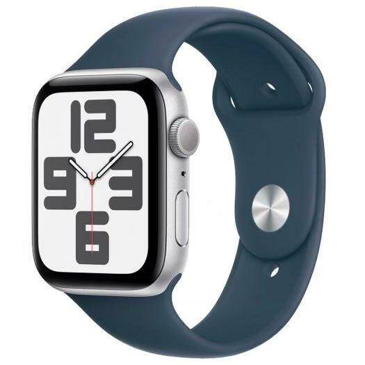 

Часы Apple Watch SE 2023 44mm MREE3 Silver Aluminium Case with Storm Blue Sport Band - M/L, Watch SE 2023 44mm