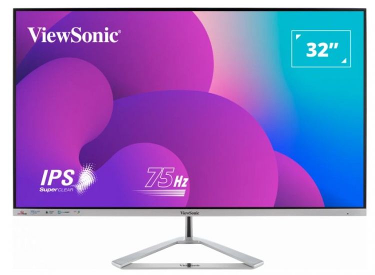 

Монитор 32" Viewsonic VX3276-MHD-3 VS18391 1920x1080 LED, 16:9, IPS, 250cd, 1200:1, 80M:1, 4ms, 178/178, VGA, DP, HDMI, 75Hz, tilt, VESA 100x100, silv, VX3276-MHD-3