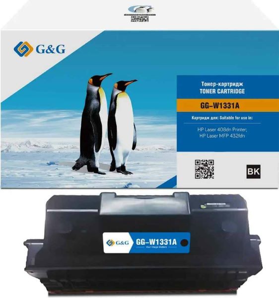 

Картридж лазерный G&G GG-W1331A W1331A черный (5000стр.) для HP Laser 408dn/MFP 432fdn, GG-W1331A