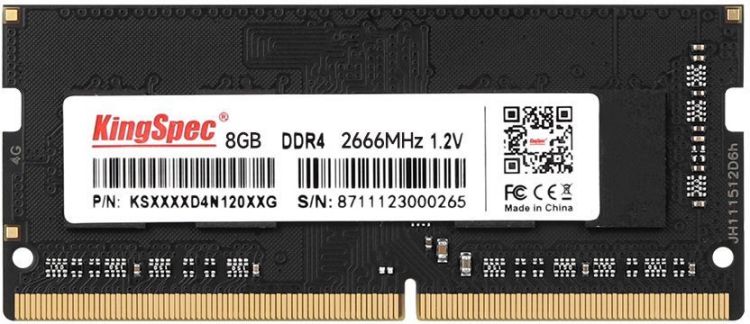 Модуль памяти SODIMM DDR4 8GB KINGSPEC KS2666D4N12008G 2666MHz PC4-21300 260-pin 1.35В RTL - фото 1