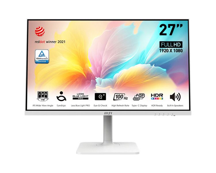 

Монитор 27" MSI Modern MD2712PW 9S6-3PA49H-218 1920x1080, 1мс, 300 кд/м2, 1000:1, 100M:1, 178°/178°, IPS, 16:9, 100Hz, HDMI 1.4, USB-C, Speaker, Tilt,, Modern MD2712PW