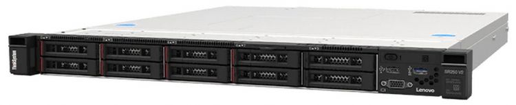 Сервер Lenovo ThinkSystem SR250 V2 7D7QS1MK00 Xeon E-2378 (8C 2.6GHz 16MB Cache/65W), 1x16GB, O/B, 2.5 HS (8), 5350-8i, HS 450W, XCC Enterprise, Rail цена и фото