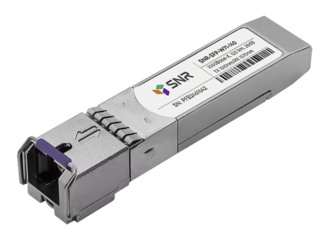 

Модуль SFP SNR SNR-SFP-W71-140 WDM, дальность до 140км (34dB), 1570/1510нм, SNR-SFP-W71-140