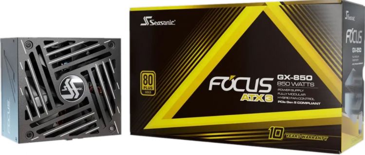 

Блок питания ATX SeaSonic Focus GX-850 850W, 80+ gold, 135mm fan, full modular, RTL, Focus GX-850