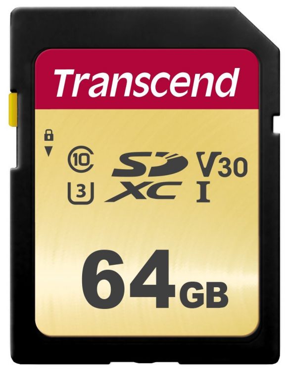 

Карта памяти SDXC 64GB Transcend TS64GSDC500S Class 10 U3, V30 500S, MLC, TS64GSDC500S