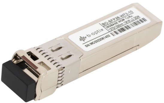 

Модуль SFP28 B-OptiX BO-SFP28-W73-10 WDM, 25GBASE, разъем LC, дальность до 10км, 1270нм, BO-SFP28-W73-10