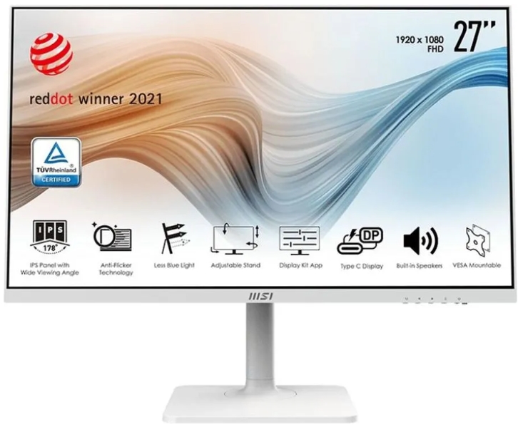 

Монитор 27" MSI Modern MD271PW 9S6-3PA4FH-097 1920x1080 IPS LED 16:9 HDMI M/M матовая HAS Piv 250cd 178гр/178гр 75Hz FHD USB белый, Modern MD271PW