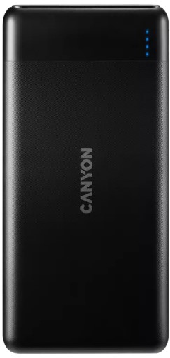 Аккумулятор внешний портативный Canyon PB-107 CNE-CPB1007B 10000mAh, 2*microUSB/USB-C, 2*USB-A/USB-C, кабель Micro-USB 0.3m, black