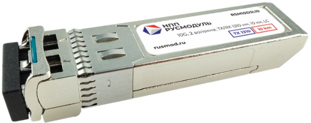 

Модуль SFP+ НПП Русмодуль RSM10D3L10 10 Гбит/с, 2 волокна, TX/RX 1310 нм, 10 км, LC, RSM10D3L10