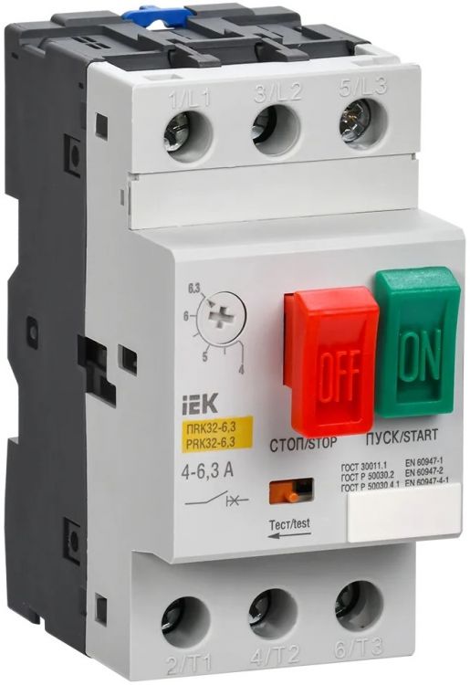 

Пускатель IEK DMS11-D63 ПРК32-6,3 In=6,3A Ir=4-6,3A Ue 660В, DMS11-D63